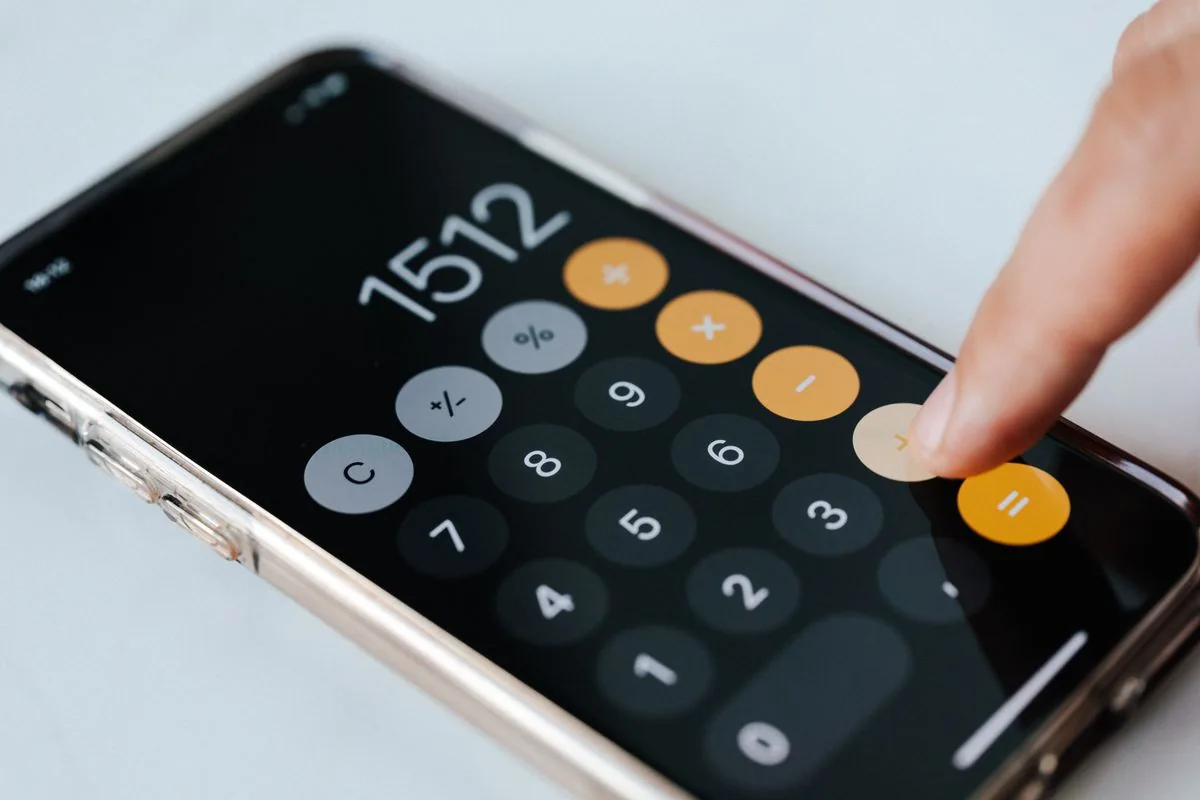 Operación numérica en una calculadora digital — imagen ilustrativa